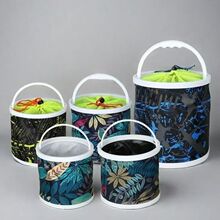 折叠钓鱼水桶加厚耐磨防水便携野钓桶带防跳网多功能手提鱼桶