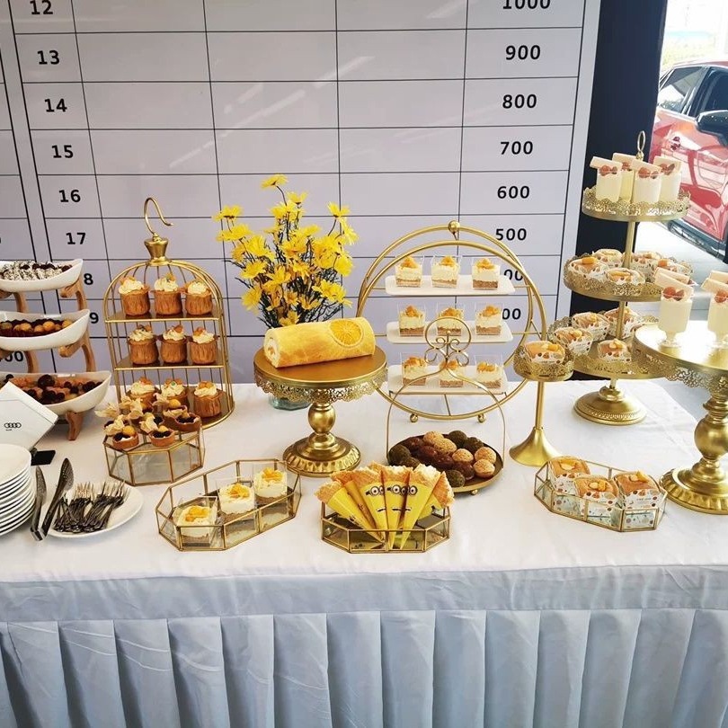 Decoración DE LA MESA de postre soporte de exhibición traje bandeja de pastelería comida fría té descanso Mesa pastel estante tarde té merienda stand image 3
