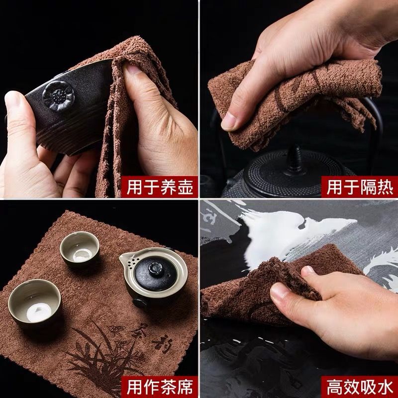 wholesale Tea towel Tea cloth water uptake thickening tea set towel tea table tea cloth Dedicated Dishcloth Tea Service parts Buddhist mood