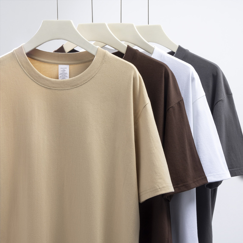 230G heavy round neck cotton short sleeve T-shirt loose solid color white T men's and women's bottoming shirt pure T wholesale blank version