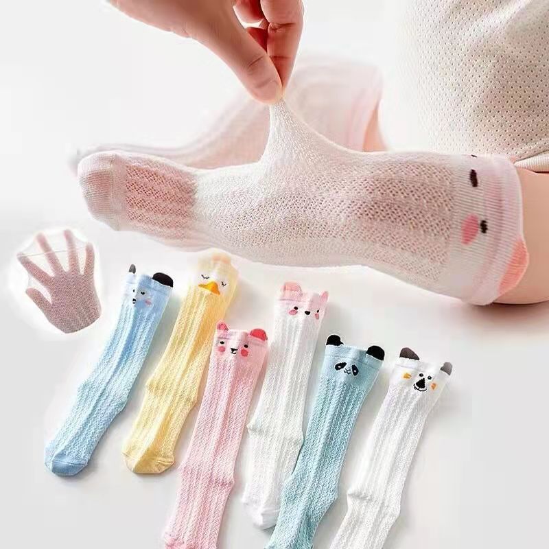 Baby anti mosquito socks cotton children's socks summer thin breathable mesh boys and girls' over knee stockings children's socks