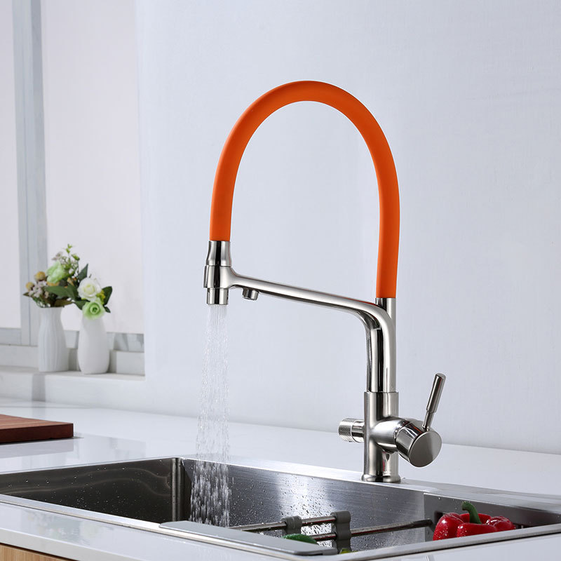 (브러시드 + 오렌지 튜브) 정수 소형 책상 램프