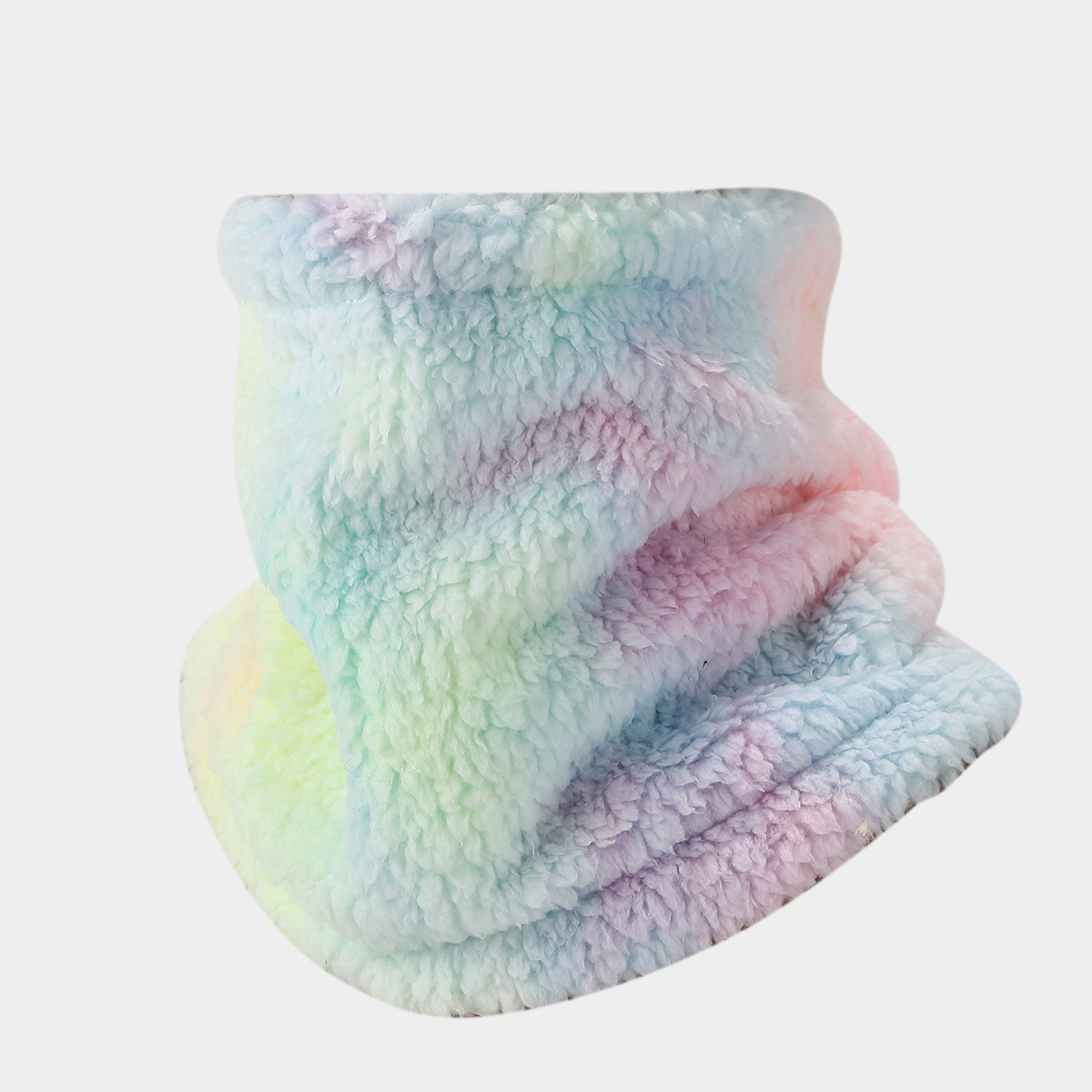 Moda europea y americana tie-dye lana de cordero babero traje señoras tendencia comercio exterior a prueba de frío sombrero babero hombre de doble uso image 9