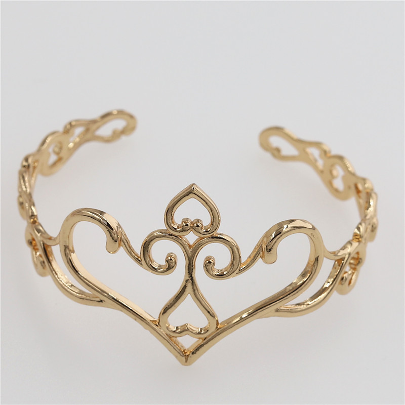 DIY Jewelry Accessories Copper Color-Preserving Heart Crown Bracelet Ancient Style Hair Accessory Hair Crown Arm Ring Accessories