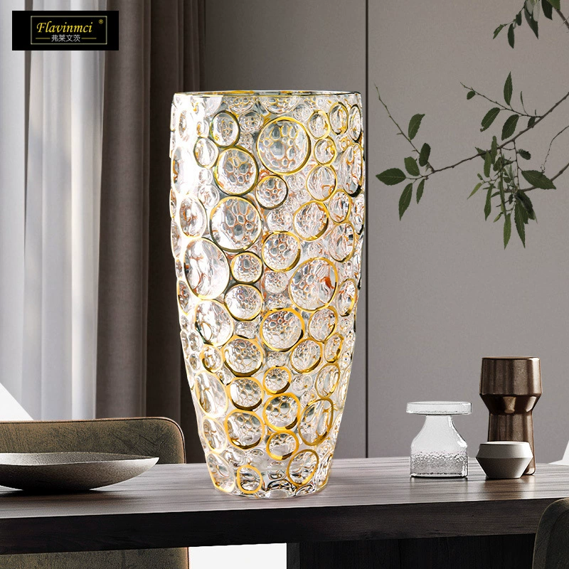 Фливенц европейская домашняя украшение хрустальная стеклянная ваза из золотого богатого бамбука