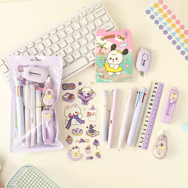 可爱文具套装10件套礼包高颜值学生马年实用礼物学习文具伴手礼品