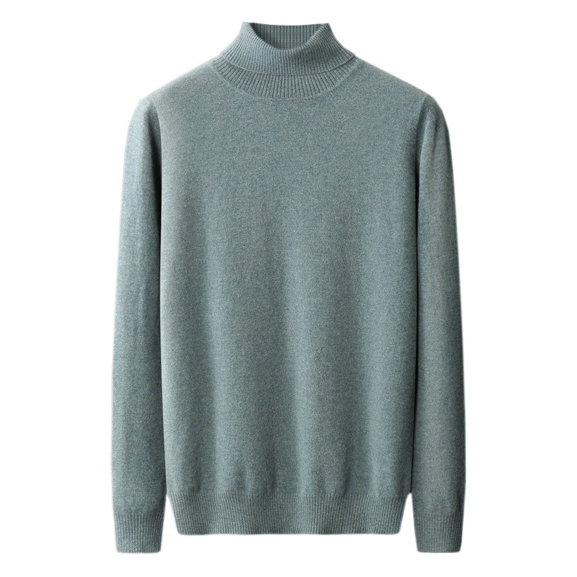 Otoño e Invierno nuevo suéter de lana de los hombres de alta solapa suéter de cachemira suelta más tamaño suéter casual cuello alto camisa de fondo