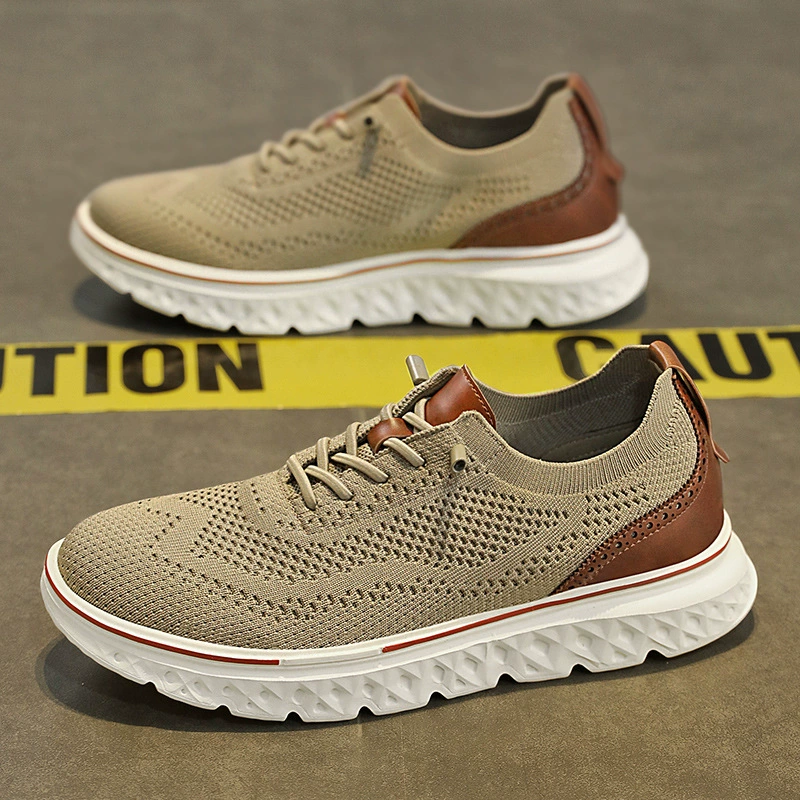 Мужская обувь, туфли с сетчатыми вставками, весенне-летняя мужская повседневная спортивная обувь без шнуровки, старая пекинская тканевая обувь, мужская обувь большого размера