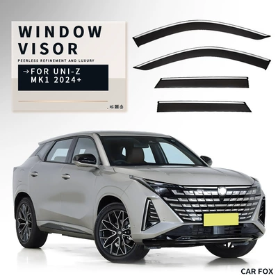 Suitable for Chang'an gravity UNI-Z Window visor Window rain shield rain visor rain eyebrow (Rain shield) - standard-packaging-without-logo-gravity-uni-z-mk1-2024-4pcs-pc-with-bright-strip-rain-shield