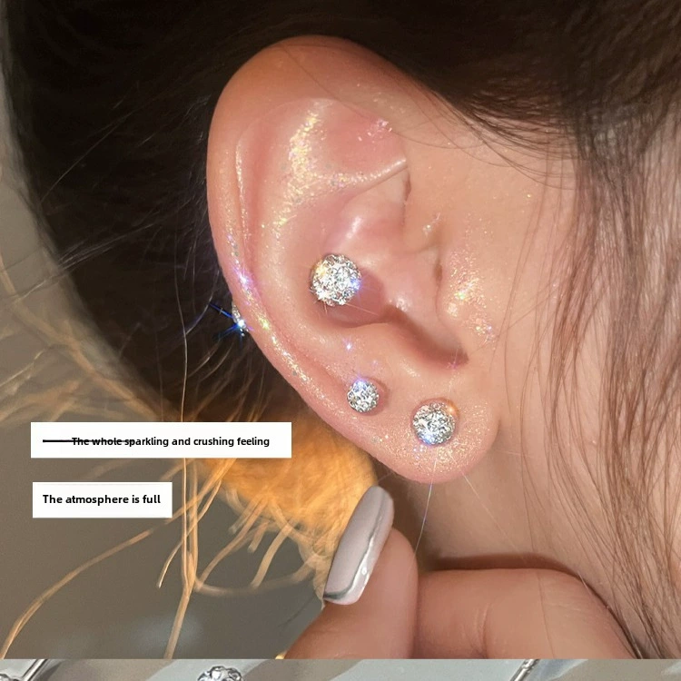Серебряные серьги для женщины, прокол уха, косточка ногтя, наивысший уровень, уши cochlea ноготь алмазные серьги, сон свободный выбор