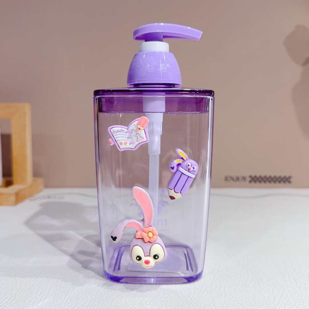 Tipo de prensa de dibujos animados creativa botella vacía de lujo ligero lindo de gran capacidad sub-botella gel de ducha desinfectante de manos champú de lavandería