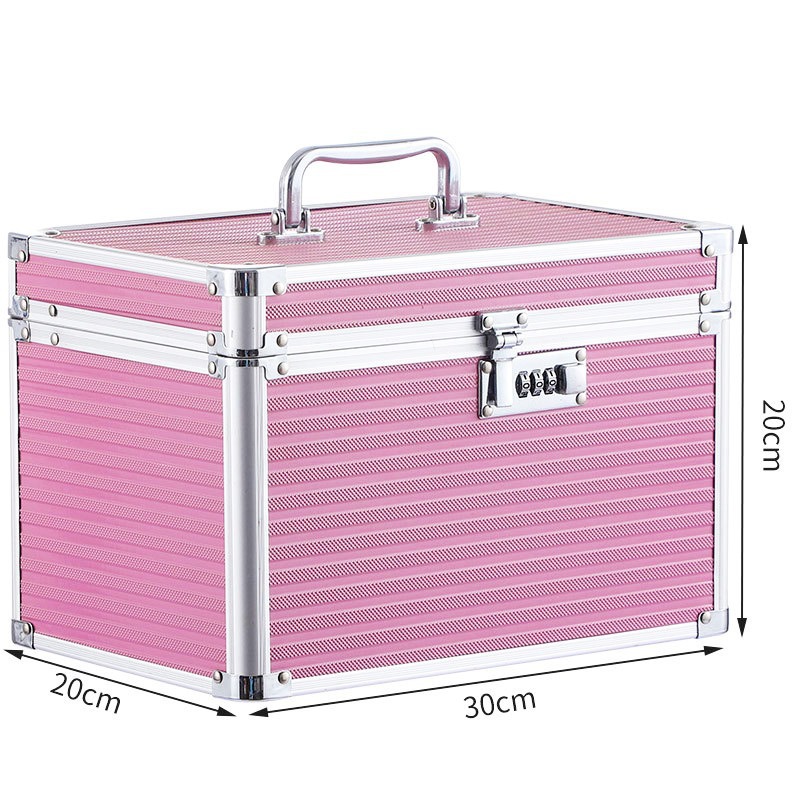 Caja de maquillaje multifuncional con espejo con lámpara portátil de gran capacidad caja de herramientas de maquillaje caja de almacenamiento de manicuras de mercado nocturno