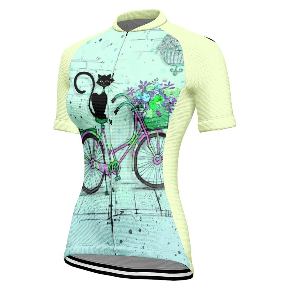 New Women's Cycling Jersey for Mountain Biking and Road Cycling, Short-Sleeve Sports Top for Outdoor Cycling