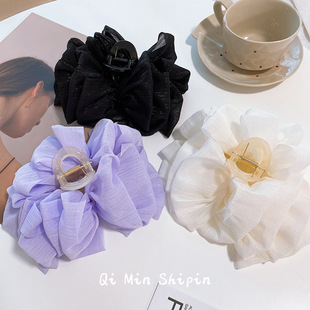 韩国复古莫兰迪果冻色大号抓夹发抓后脑勺发卡鲨鱼夹女详情14