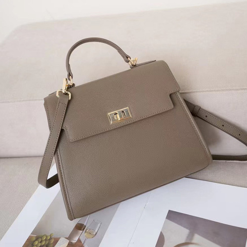 Leather handbag for women,  new model, high-end leather top-handle Kelly bag, single-shoulder and cross-body, niche commuting small square bag