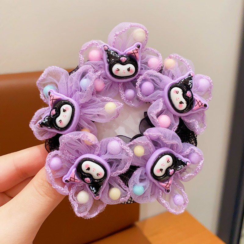 Niños Kuro cabello de la red de baile de bolas de cabeza de la red bolsas lindas flores cabello no daña cabello de cabello