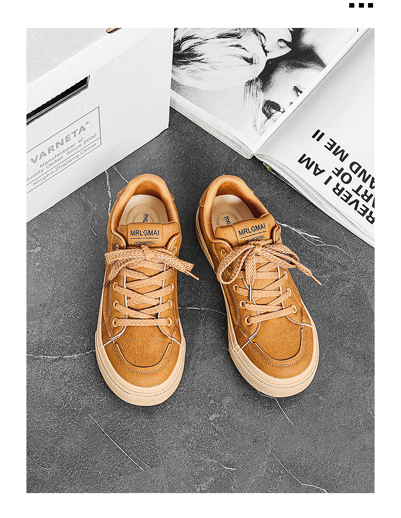 Sapatos masculinos de couro, elegantes e versáteis, casuais, com sola macia e cano baixo_voghion.com