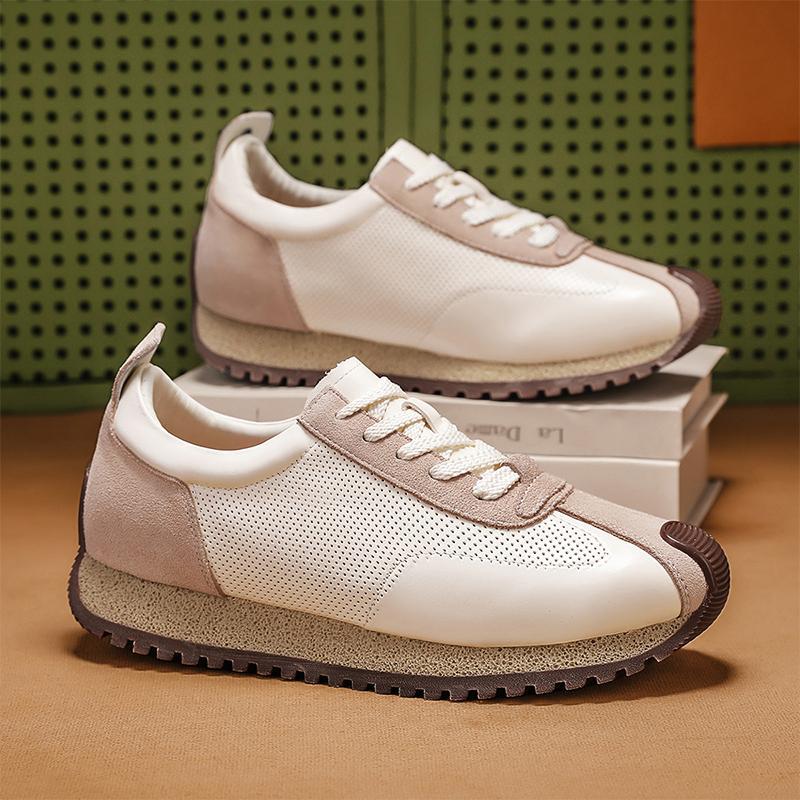 Zapatos de hombre de estilo caliente de celebridades de Internet 2025 primavera zapatos de hombre delgados zapatos deportivos de cuero casuales Forrest Gump zapatos para correr transpirables para hombre