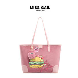 秋冬新款丝绒毛绒大容量单肩包可爱日常悠闲旅游单肩帆布包手提