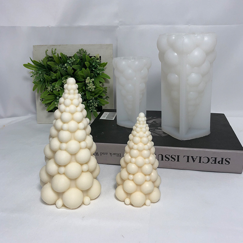 Renshan バブルクリスマスツリー香りキャンドルシリコーン型 diy クリスマスキャンドル型クリスマスツリー接着剤型|undefined