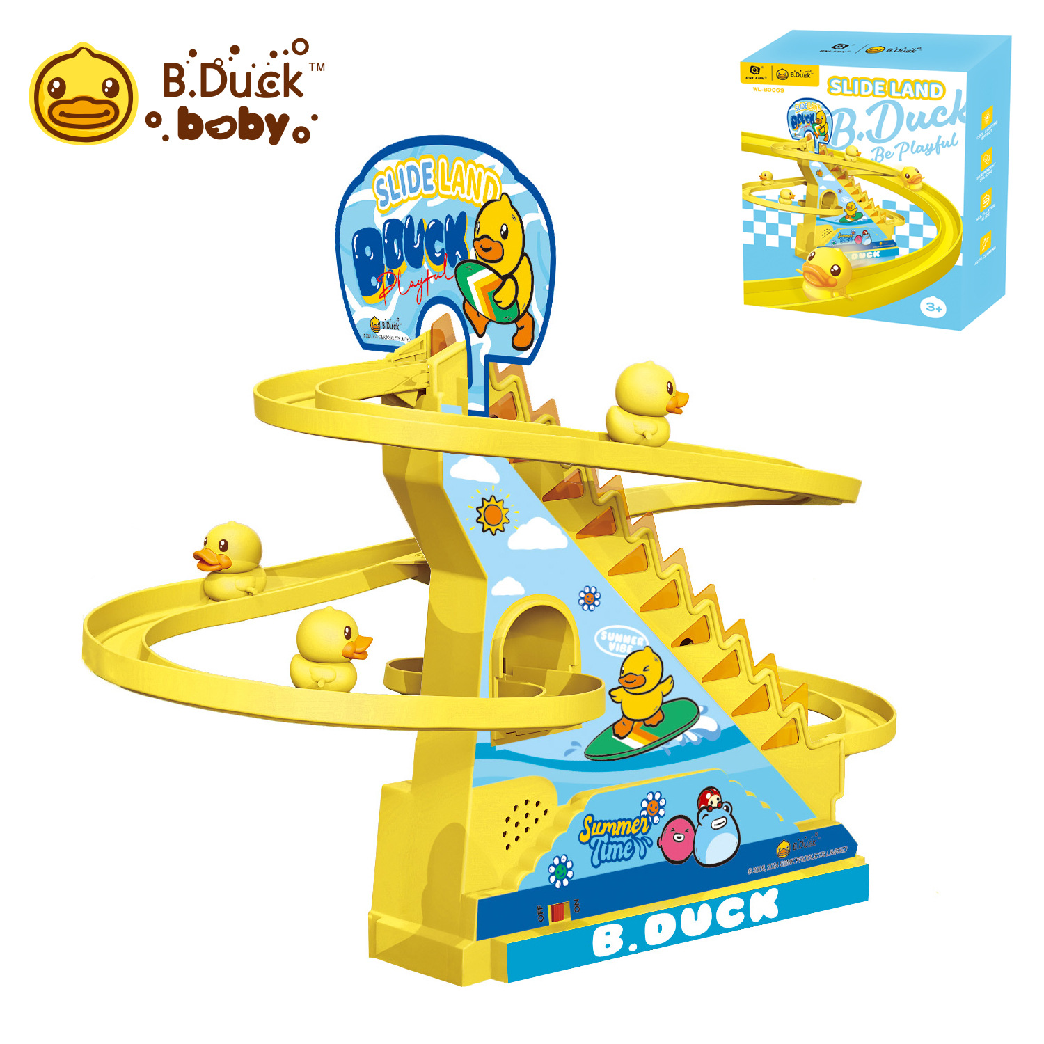 중형 트랙 슬라이드 오리 + 오리 3마리(여름 모델)
