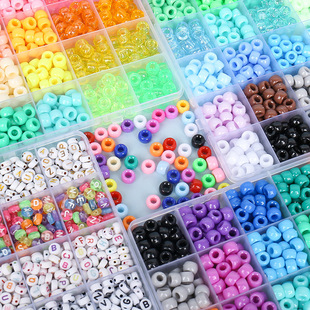 Cross-border 24-grid barrel beads suit beaded children's handmade diy bracelet jewelry accessories set box toy manufacturers direct supply