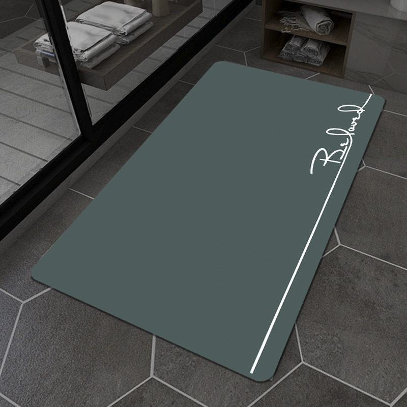 北歐浴室防滑墊硅藻泥吸水軟地墊橡膠門墊廁所衛生間門口浴室地毯