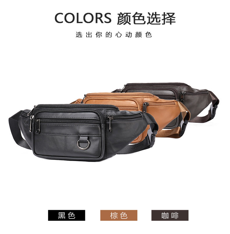 Túi đeo chéo nam da bò thật dạng túi ngực đa năng chống nước, đựng điện thoại 8 inch — 9012 Cà phê, 9012 màu đen, Cà phê, Màu nâu chi tiết 20