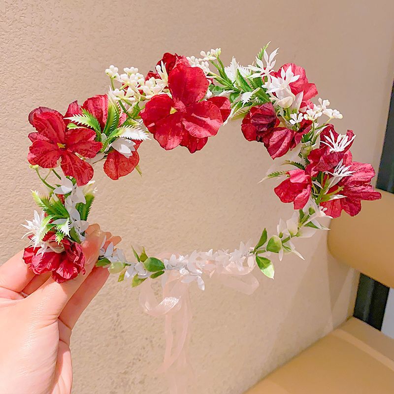 Guirnaldas de flores para niños princesa sen cabello bandas de cabello vestido de flores de boda flores de cabello para niñas de alto valor facial bandas de cabello adornamientos