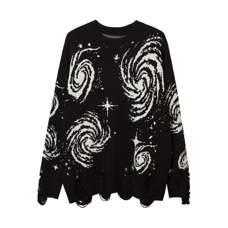 Skeleton Printed Ink Knit Sweater - Image 1