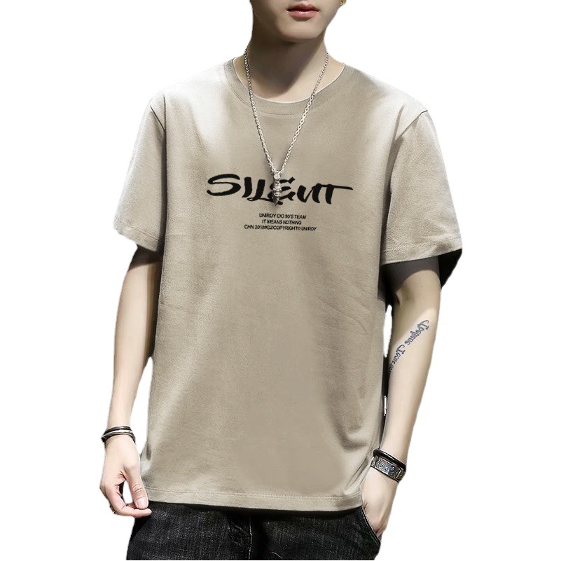 Camiseta de manga corta para hombre 2023 nuevo slim fit versátil superior juvenil estilo coreano camisa de fondo de moda camiseta impresa