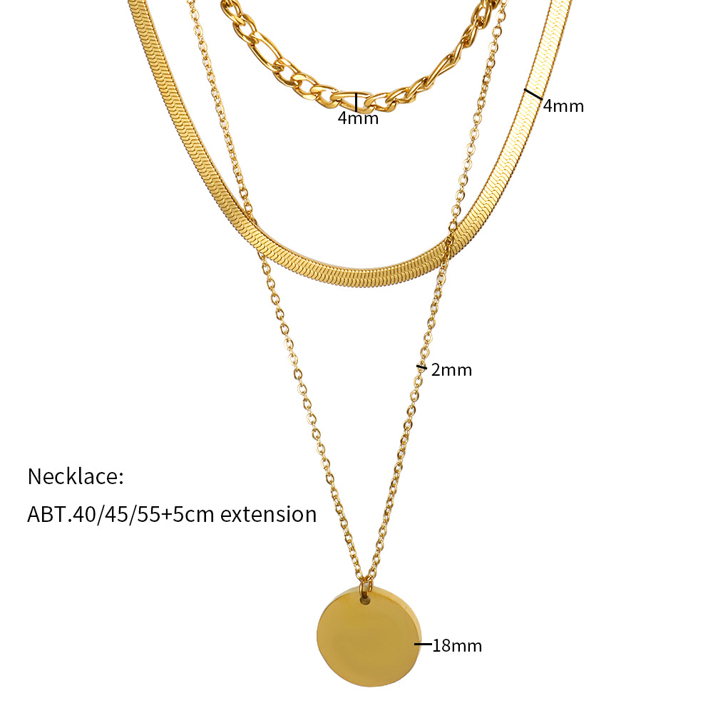 Designer light luxury K gold necklace titanium steel does not fade love women's jewelry versatile pendant collarbone chain_voghion.com