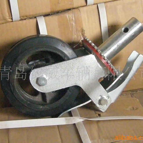 供应 6寸 8寸 鹰架脚轮  插杆脚手架轮带刹车