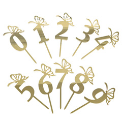 跨境ins风生日蛋糕装饰蝴蝶数字亚克力蛋糕装饰宝宝周岁蛋糕插件