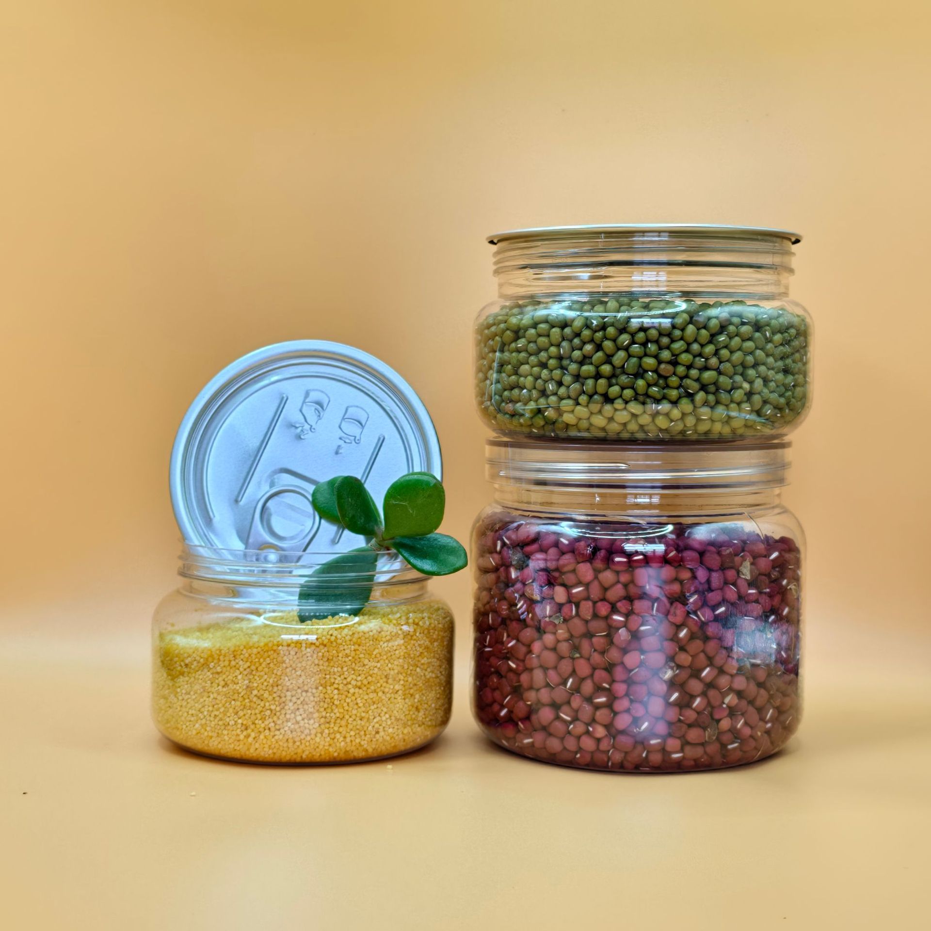 500ml Pickles Transparent Plastic Can Fishing Juice Small Seafood Sealed Can Pet Plastic Seasoning Powder Can