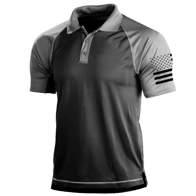 Men's Outdoor American Tactical Sports Polo Collar Large Size Summer Polo Shirt Amazon Independent Station