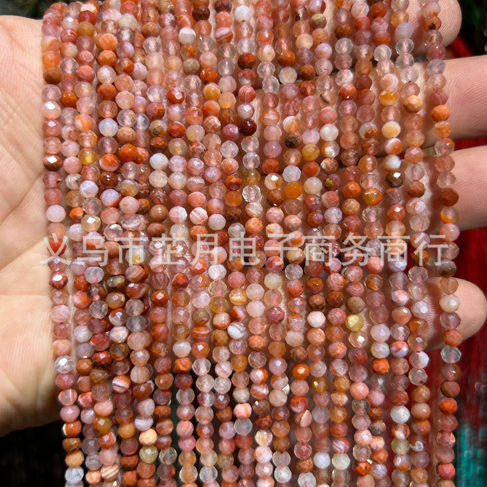 Pequeñas cuentas 2mm3mm4mm facetas todo tipo de ágata Cristal de piedra natural granos sueltos DIY joyería pulsera collar