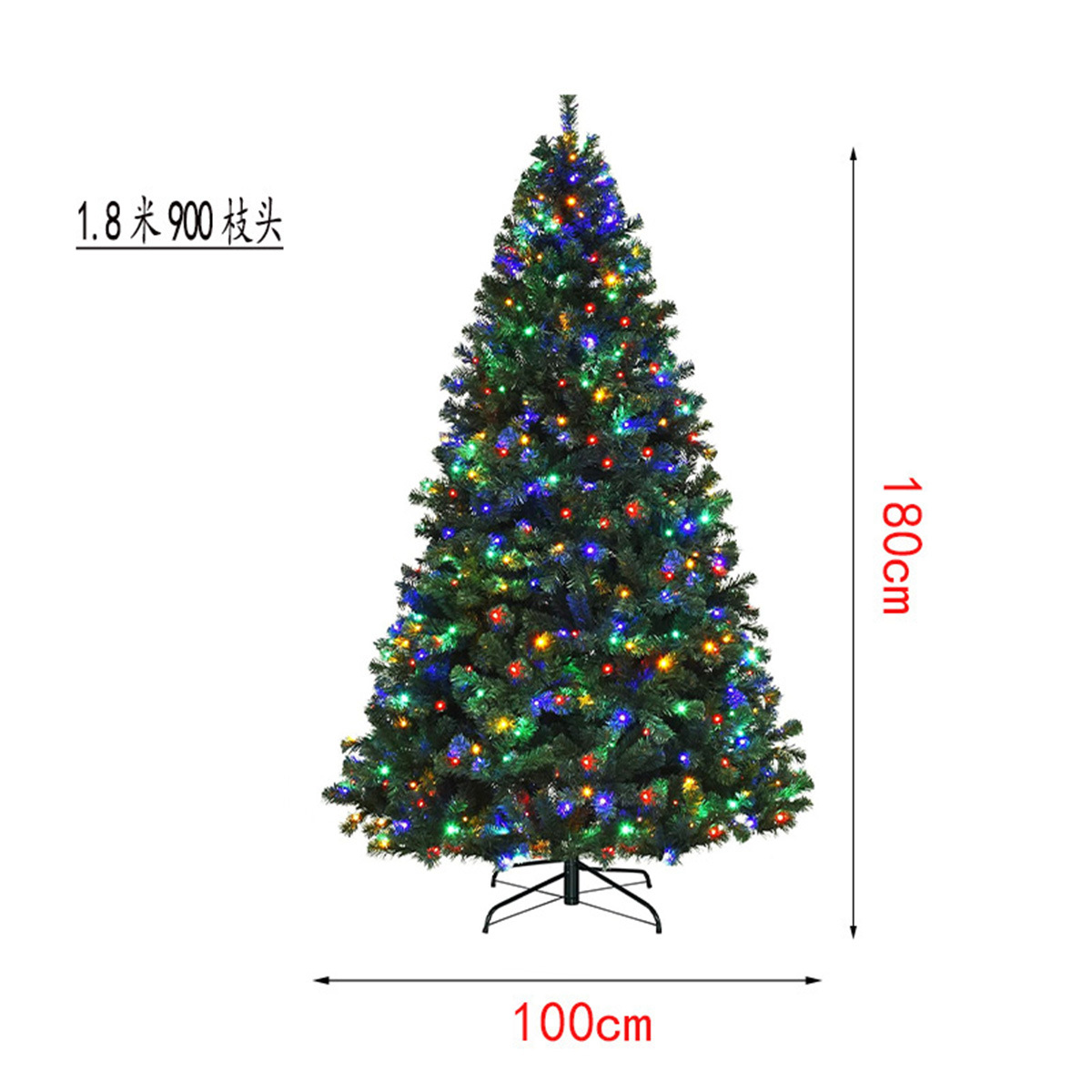 Árbol de Navidad de pvc encriptado 180cm Hotel de Navidad de tamaño completo Decoración del centro comercial Árbol de Navidad de simulación de piso