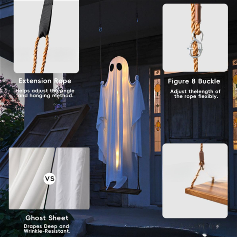 跨境Halloween Decorations Outdoor幽灵悬挂秋千万圣节户外装饰|undefined