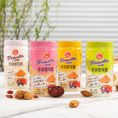 Tremella soup precooked and ready to be eaten can Rock sugar Jujube Tremella Lotus seed Substitute meal Nutrition Tonic drinks 200ml*6 Bottle