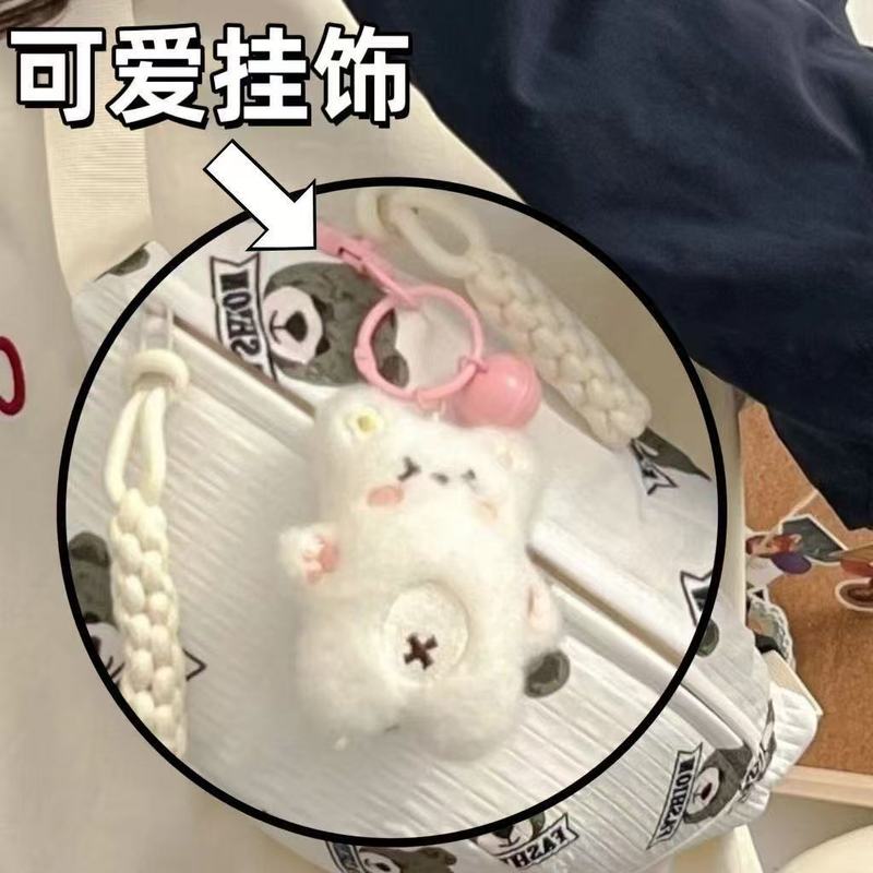 小众设计感时尚帆布托特包2025新款红色字母通勤百搭大容量单肩包|undefined