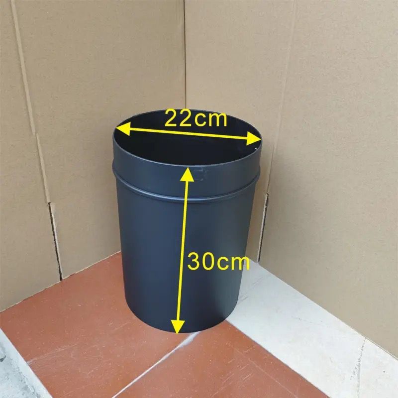 Cubo de ceniza interior negro de oficina sin cubierta de cocina de hotel de basura comercial de gran capacidad de plástico cuadrado engrosado