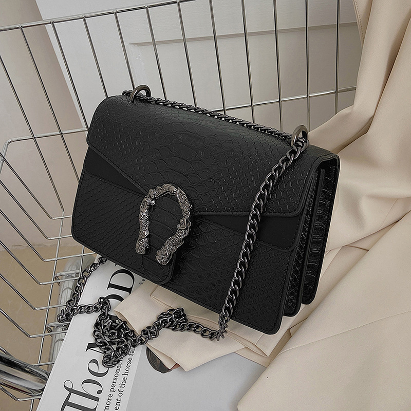 Women's Bag Cross-border Light Luxury Small Crocodile Pattern European and American Retro All-match Shoulder Bag Chain Bag Dionyor Bag Crossbody Bag