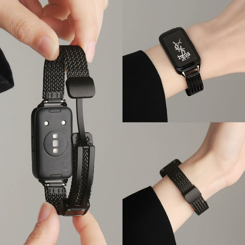 Подходящий для ремешка Redmi Band 3 летом новый серебристый высококлассный ушко пшеницы магнитный браслет для запястья Redmi Band 3 металлический 2