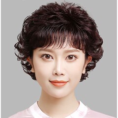 かつらの女性の全頭カバーの本当の髪のショートヘアは全部本当に自然です。
