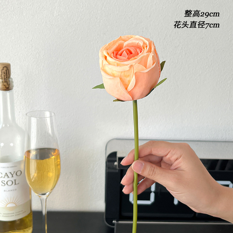 샴페인 구운 가장자리 다이아몬드 장미 1개