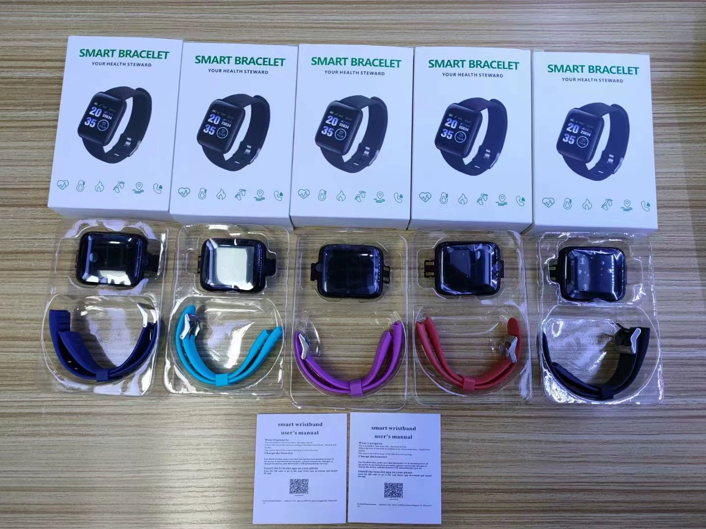 Bracelet, smart watch, D20, 44inch, tracks heartbeat, 116S