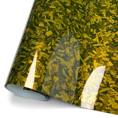 Body sticker — Forged Carbon Fiber Car Wrap - pet-forged-carbon-film-gold-30cm30cm