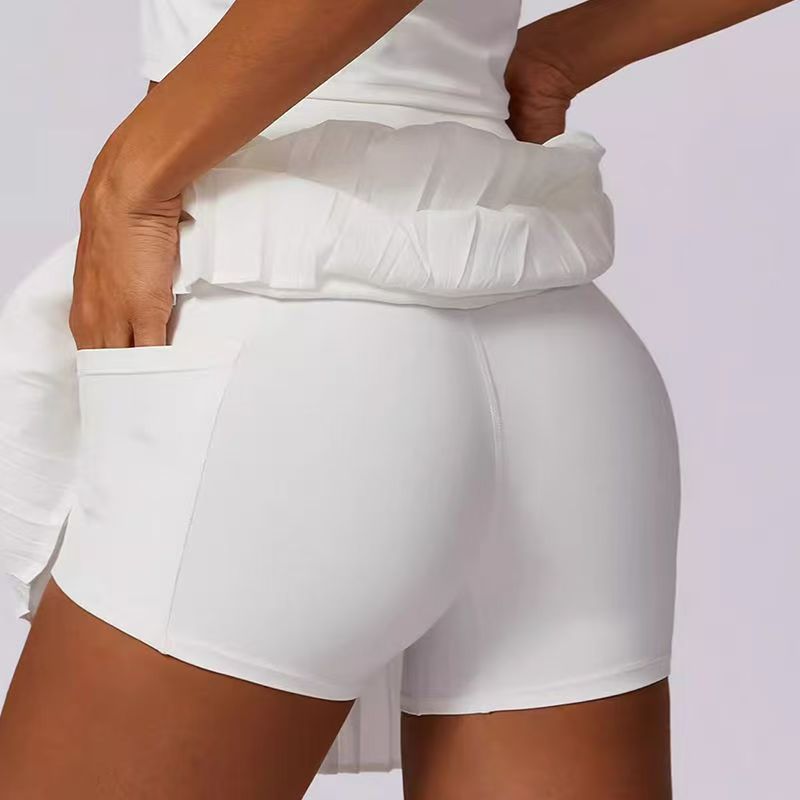 Cross-border nuevo yoga deportivo fitness falda falsa dos piezas de tenis de secado rápido pantalón anti-luz pantalón de verano para mujeres