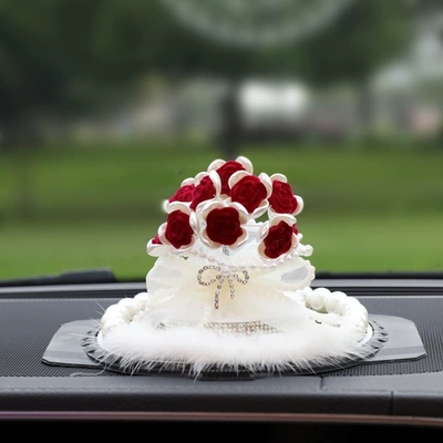 Simulated Rose Aromatherapy Ornaments Car Decoration Perfume Car Interior Supplies Diffuser Fragrance Rose Fragrance (Car Perfume Aromatherapy) - rose-red-pearl-mink-mat-free-perfume